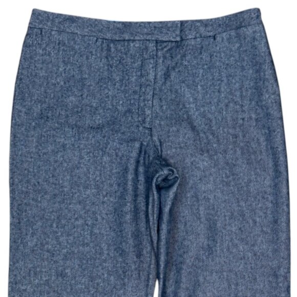 EUC Women's J. CREW Tweed Lined Wool Blend Trouser Pants Chambray Blue | Size 8 - Picture 2 of 10